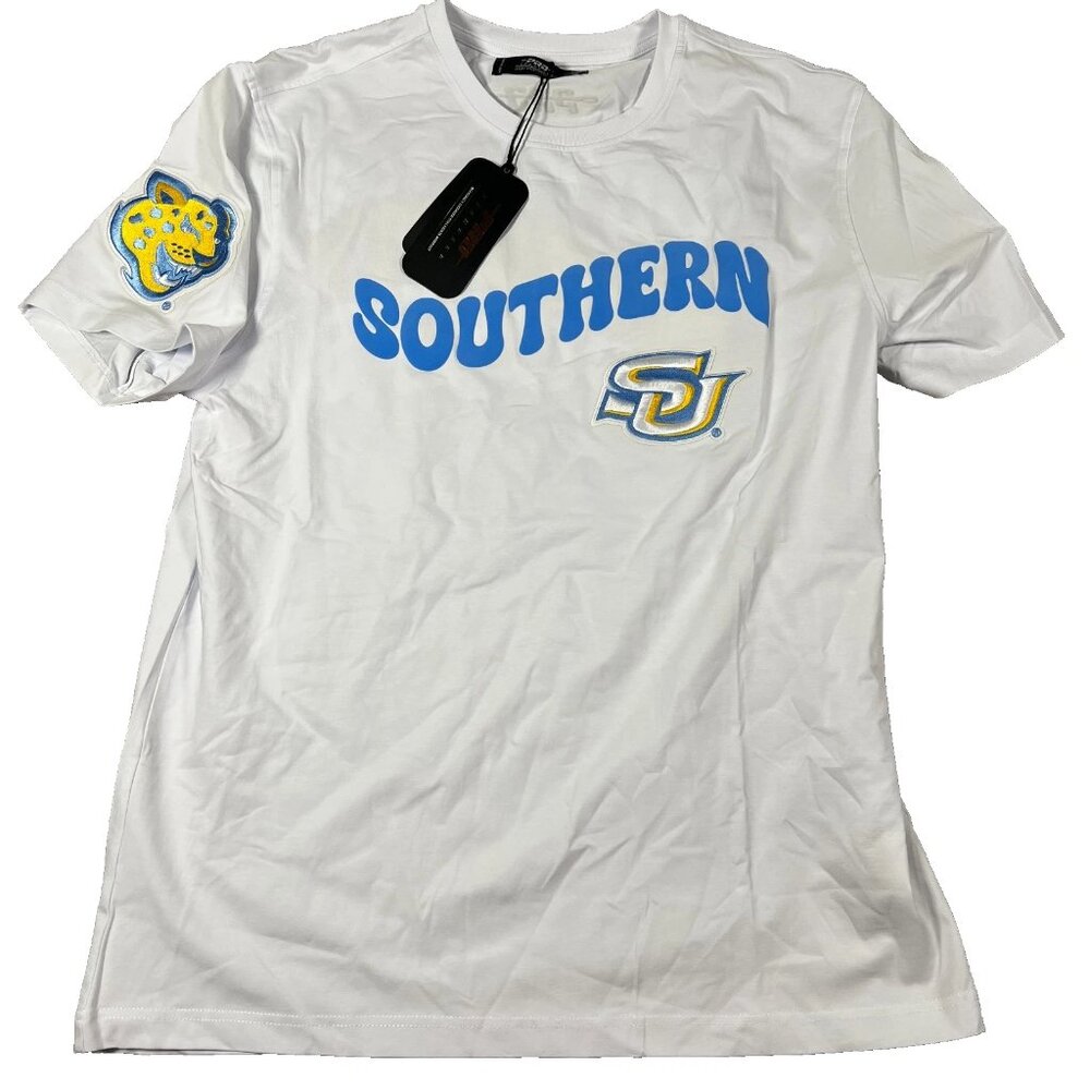 Pro Standard Mens Large White Stretch Southern Jaguars Logo Football T-Shirt NWT